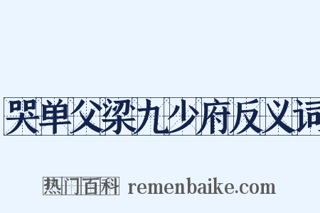 哭单父梁九少府反义词是什么意思的图片